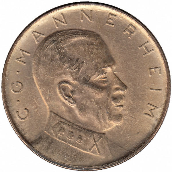 Финляндия памятный жетон банка 1965 год Маннергейм (тип II)