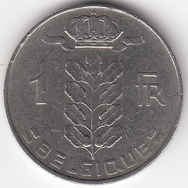 Бельгия (Belgique) 1 франк 1975 год