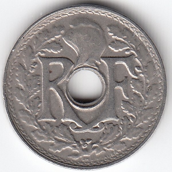 Франция 5 сантимов 1921 год
