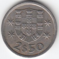 Португалия 2,5 эскудо 1974 год