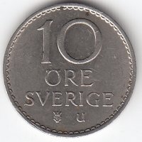 Швеция 10 эре 1966 год