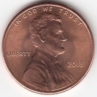 США 1 цент 2018 год
