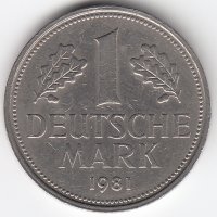 ФРГ 1 марка 1981 год (F)