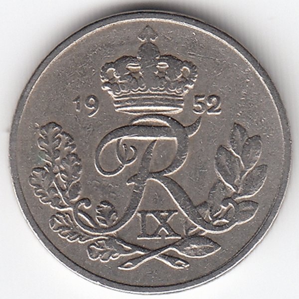 Дания 10 эре 1952 год