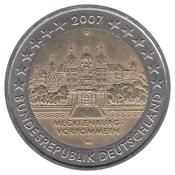 Германия 2 евро 2007 год (D)