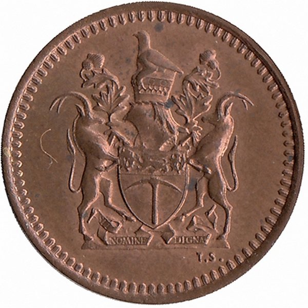 Родезия 1/2 цента 1975 год (XF)