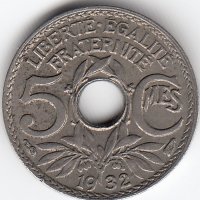 Франция 5 сантимов 1932 год