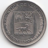 Венесуэла 50 сентимо 1989 год