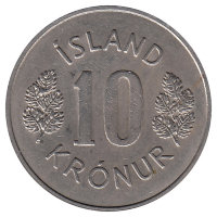 Исландия 10 крон 1967 год