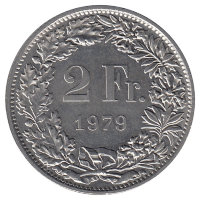 Швейцария 2 франка 1979 год (UNC)