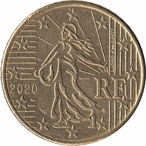 Франция 50 евроцентов 2020 год