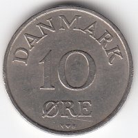 Дания 10 эре 1955 год