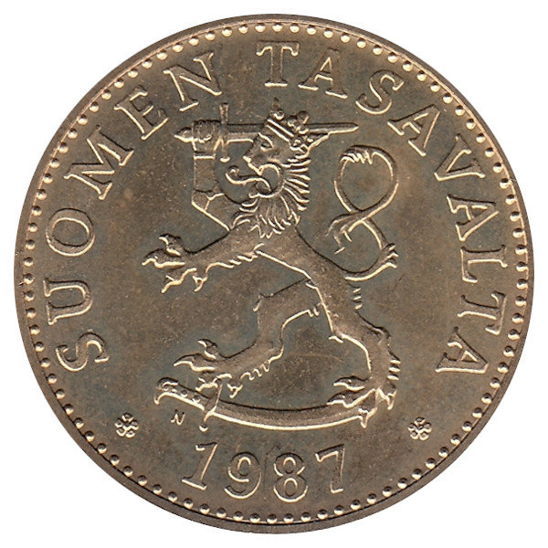 Финляндия 50 пенни 1987 год "N" (UNC)