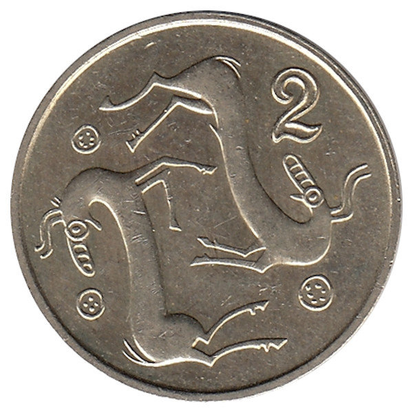 Кипр 2 цента 1993 год (UNC)