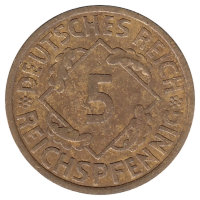 Германия (Веймарская республика) 5 рейхспфеннигов 1936 год (А)