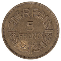 Франция 5 франков 1940 год (для колонии в Африке)