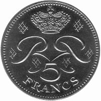 Монако 5 франков 1971 год (aUNC)