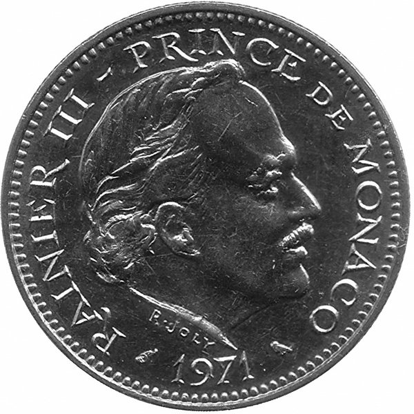 Монако 5 франков 1971 год (aUNC)