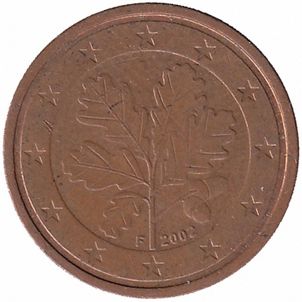 Германия 2 евроцента 2002 год (F)