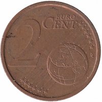 Германия 2 евроцента 2002 год (F)