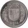 Швейцария 5 франков 2014 год (UNC)