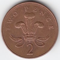 Великобритания 2 пенса 2002 год