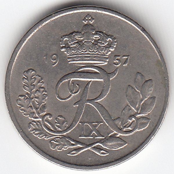 Дания 10 эре 1957 год