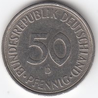 ФРГ 50 пфеннигов 1972 год (D)