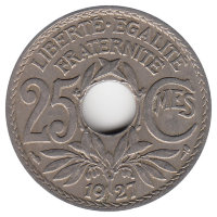 Франция 25 сантимов 1927 год