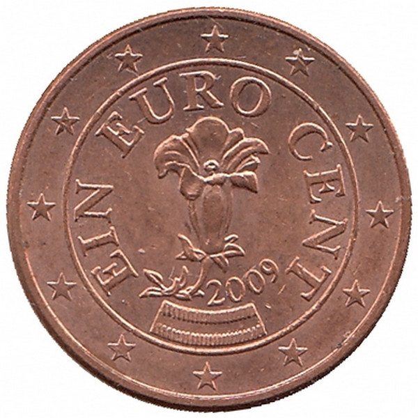 Австрия 1 евроцент 2009 год