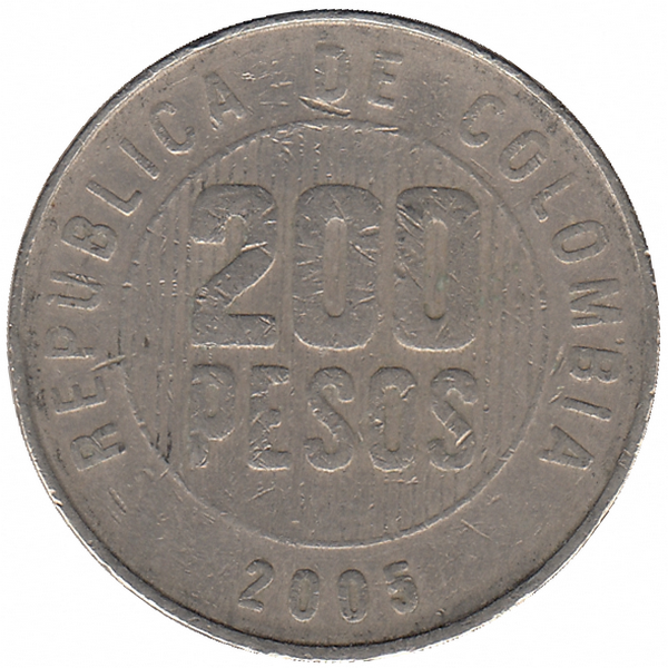 Колумбия 200 песо 2005 год