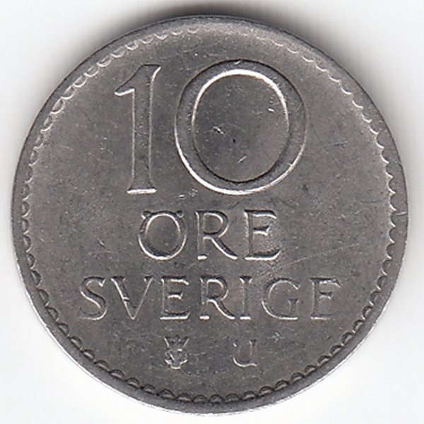 Швеция 10 эре 1971 год