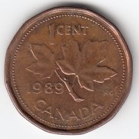 Канада 1 цент 1989 год