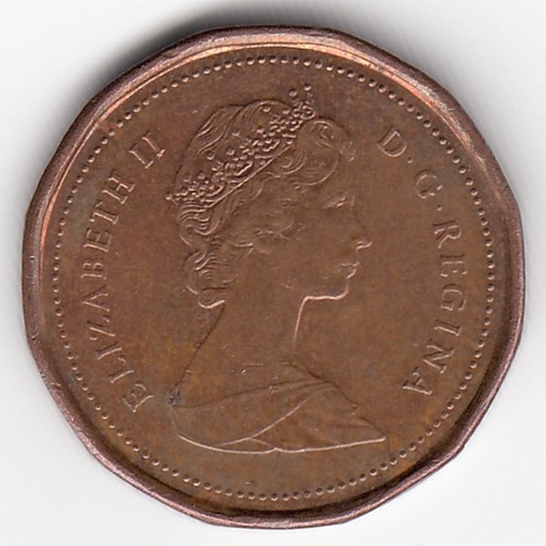 Канада 1 цент 1989 год