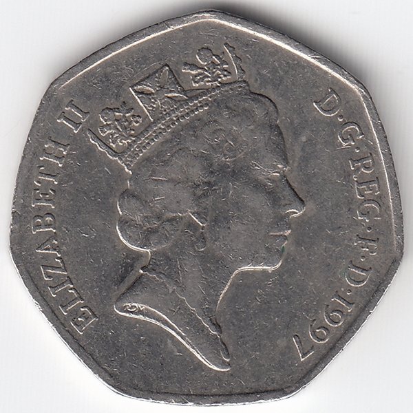 Великобритания 50 пенсов 1997 год