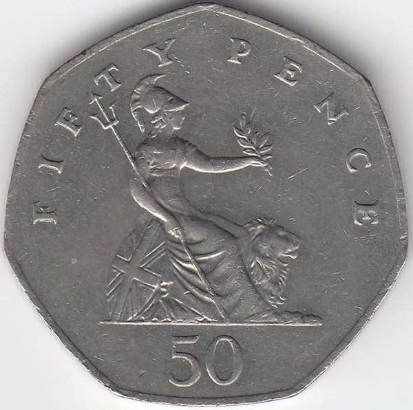 Великобритания 50 пенсов 1982 год