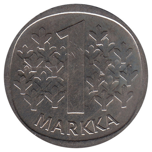 Финляндия 1 марка 1987 год "N" (UNC)