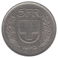Швейцария 5 франков 1973 год