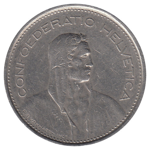 Швейцария 5 франков 1973 год