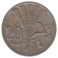 Чехословакия 20 геллеров 1926 год