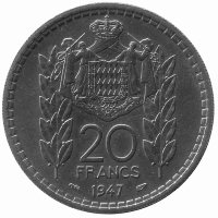Монако 20 франков 1947 год