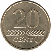 Литва 20 центов 2009 год (aUNC)