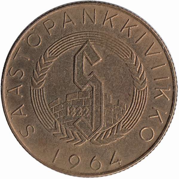 Финляндия памятный жетон банка 1964 год Рюти (тип I)