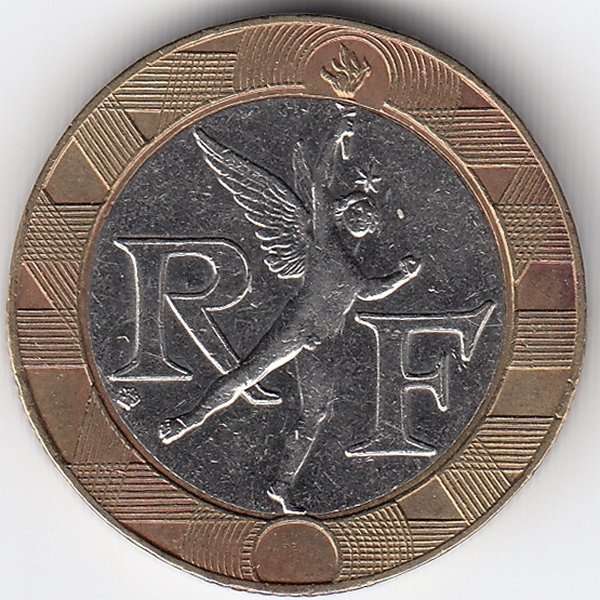 Франция 10 франков 1992 год