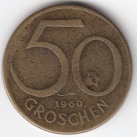 Австрия 50 грошей 1960 год