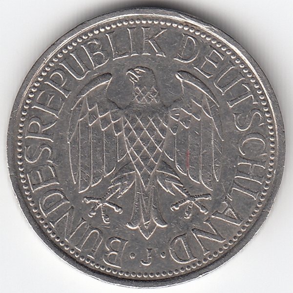 ФРГ 1 марка 1991 год (J)