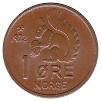 Норвегия 1 эре 1972 год