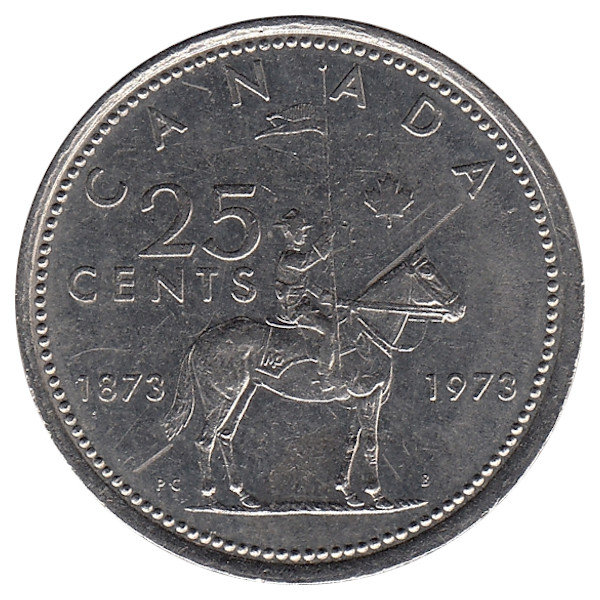 Канада 25 центов 1973 год