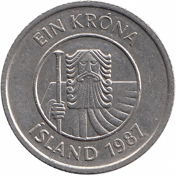 Исландия 1 крона 1987 год