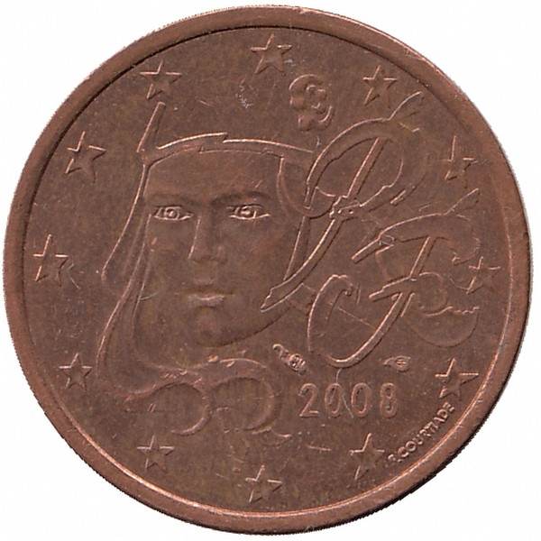 Франция 5 евроцентов 2008 год